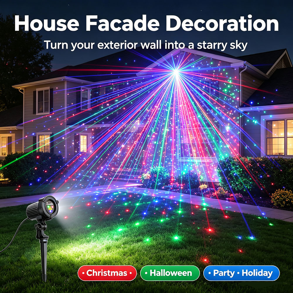 Christmas New Year RGB Laser P - Wall Decor Lighting Tree 评论和价格