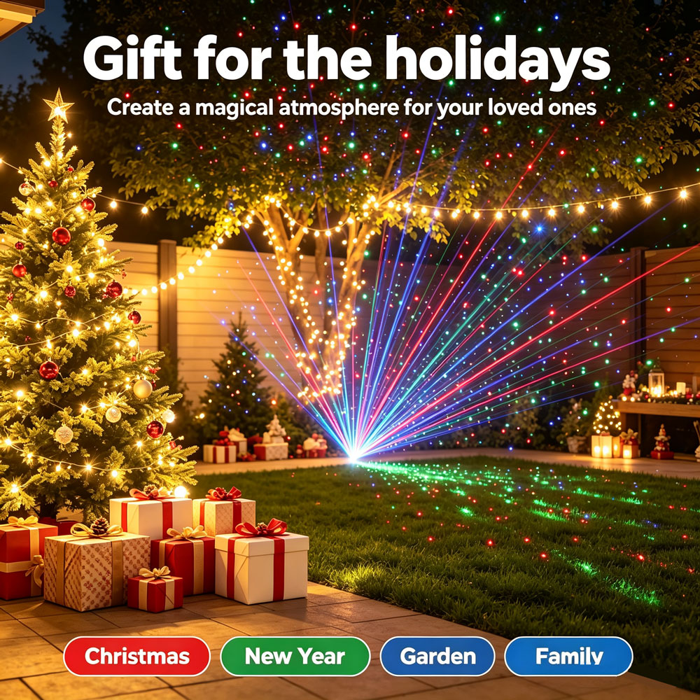 Christmas New Year RGB Laser P - Wall Decor Lighting Tree 评论和价格