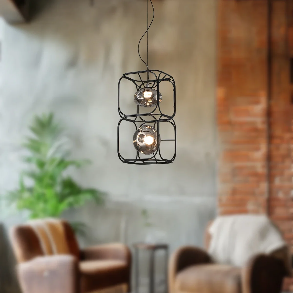 Retro LED Chandelier Black Geo - Geometric Lamp Shade 评论和价格