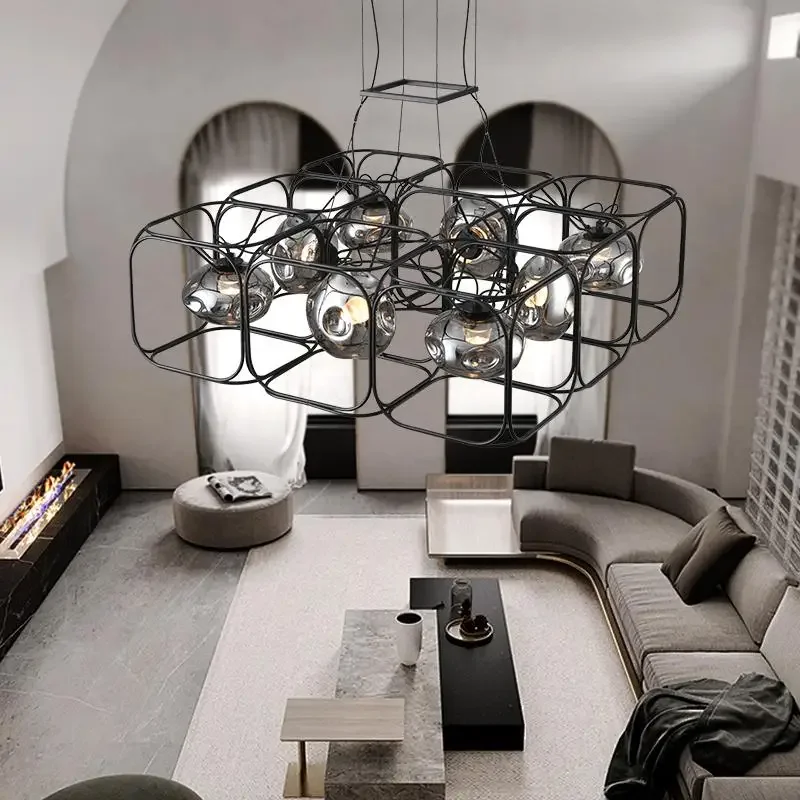 Retro LED Chandelier Black Geo - Geometric Lamp Shade 评论和价格