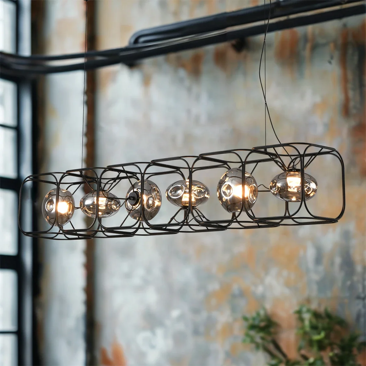 Retro LED Chandelier Black Geo - Geometric Lamp Shade 评论和价格