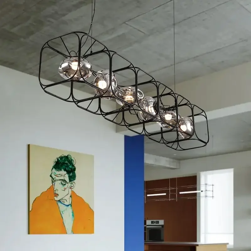 Retro LED Chandelier Black Geo - Geometric Lamp Shade 评论和价格