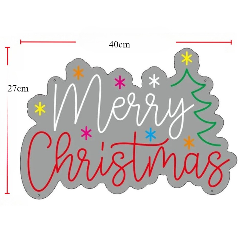 Merry Christmas Neon Sign with - Wall Decor Lighting Tree 评论和价格
