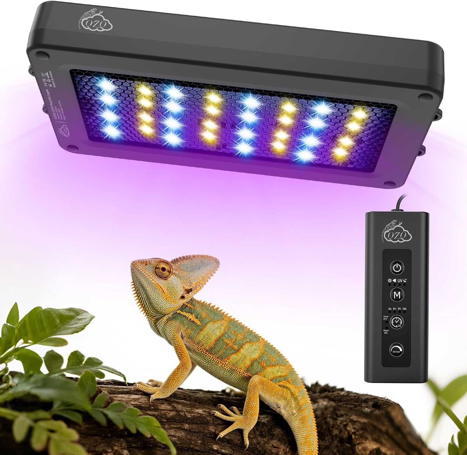 24W LED UVA UVB Reptile Lamp w - Gecko Lighting & Decor 评论和价格