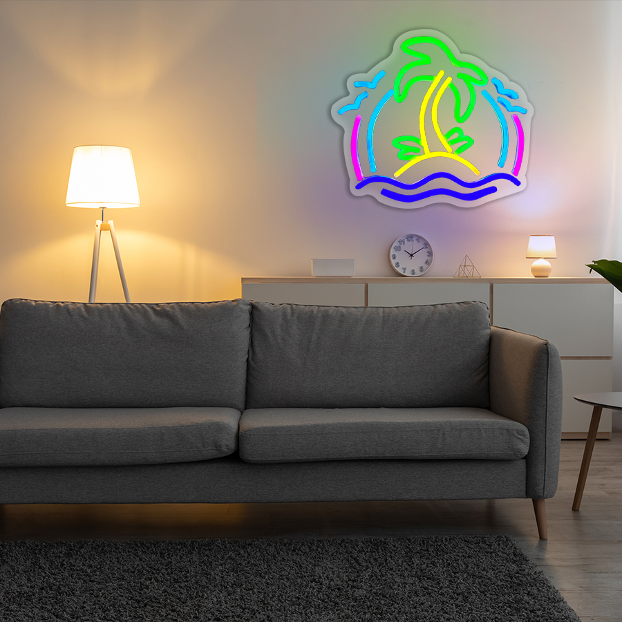 Coconut Tree Neon Sign for Wal - Wall Decor Lighting Tree 评论和价格