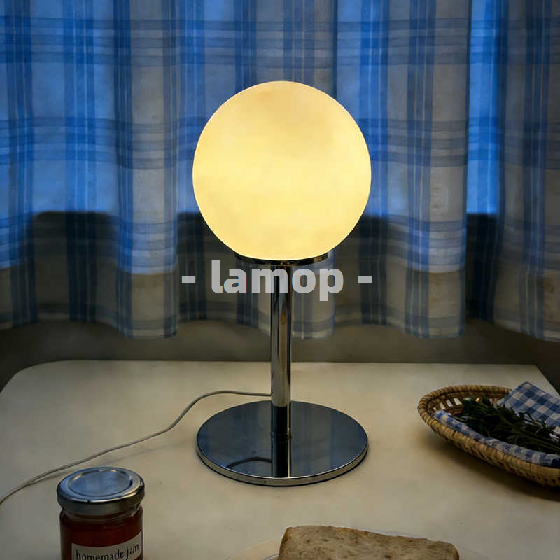 Milky White Solid Globe Chrome - Decor Lighting Table Lamps 评论和价格