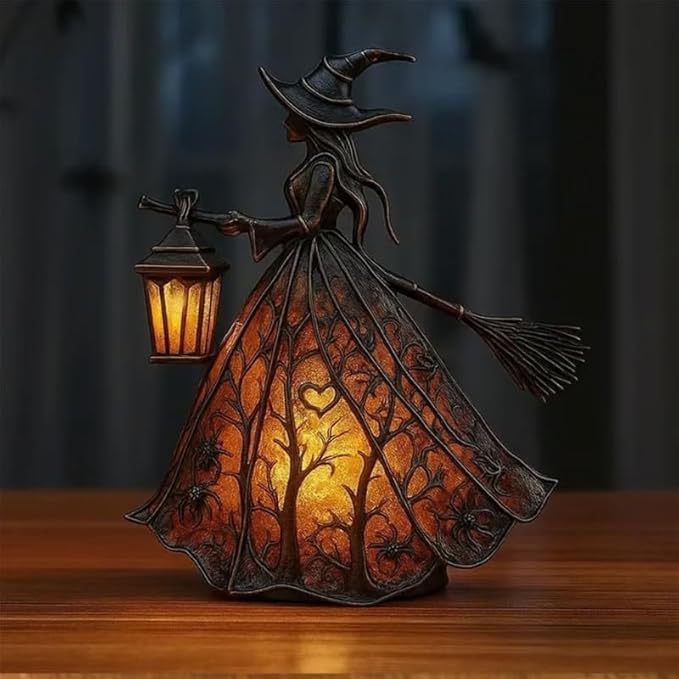 Witch Resin Tabletop Night Lig - Lighting Table Decor 评论和价格