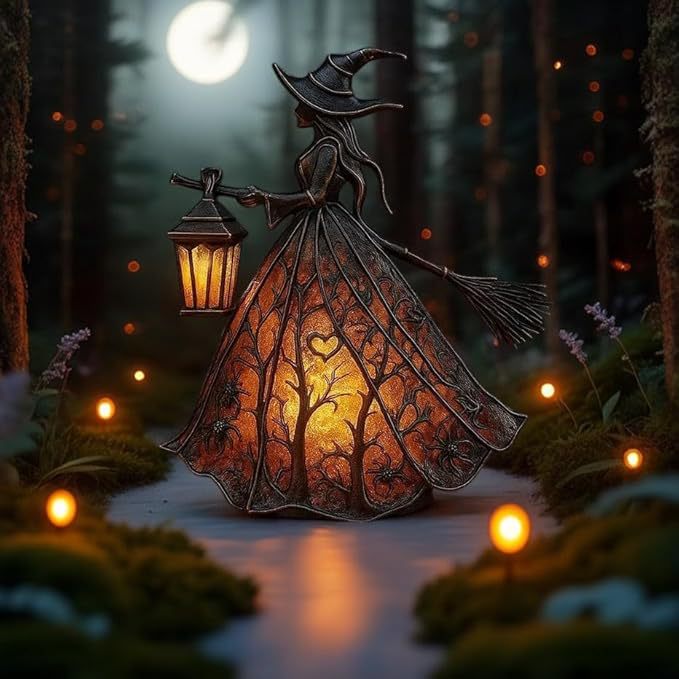Witch Resin Tabletop Night Lig - Lighting Table Decor 评论和价格