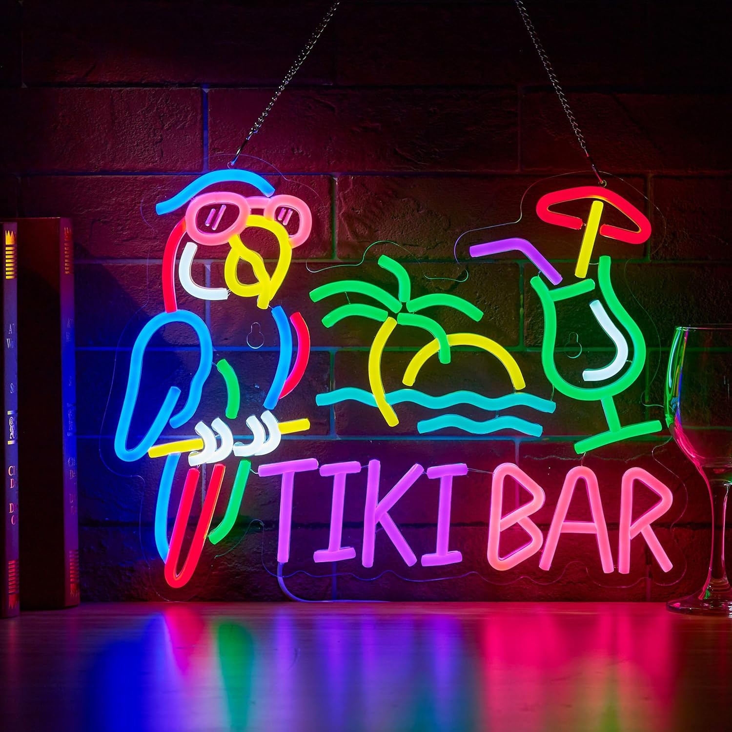 Tiki Bar Parrot Palm Tree Neon - Wall Decor Lighting Tree 评论和价格