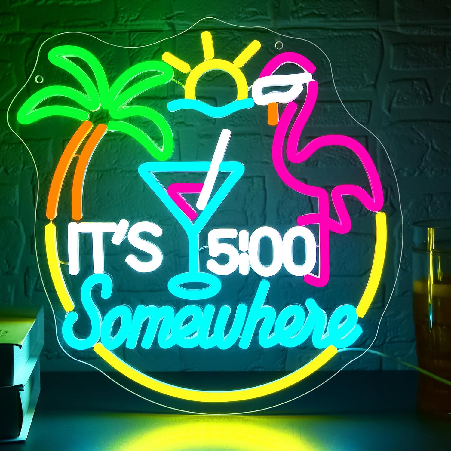 Tiki Bar Parrot Palm Tree Neon - Wall Decor Lighting Tree 评论和价格