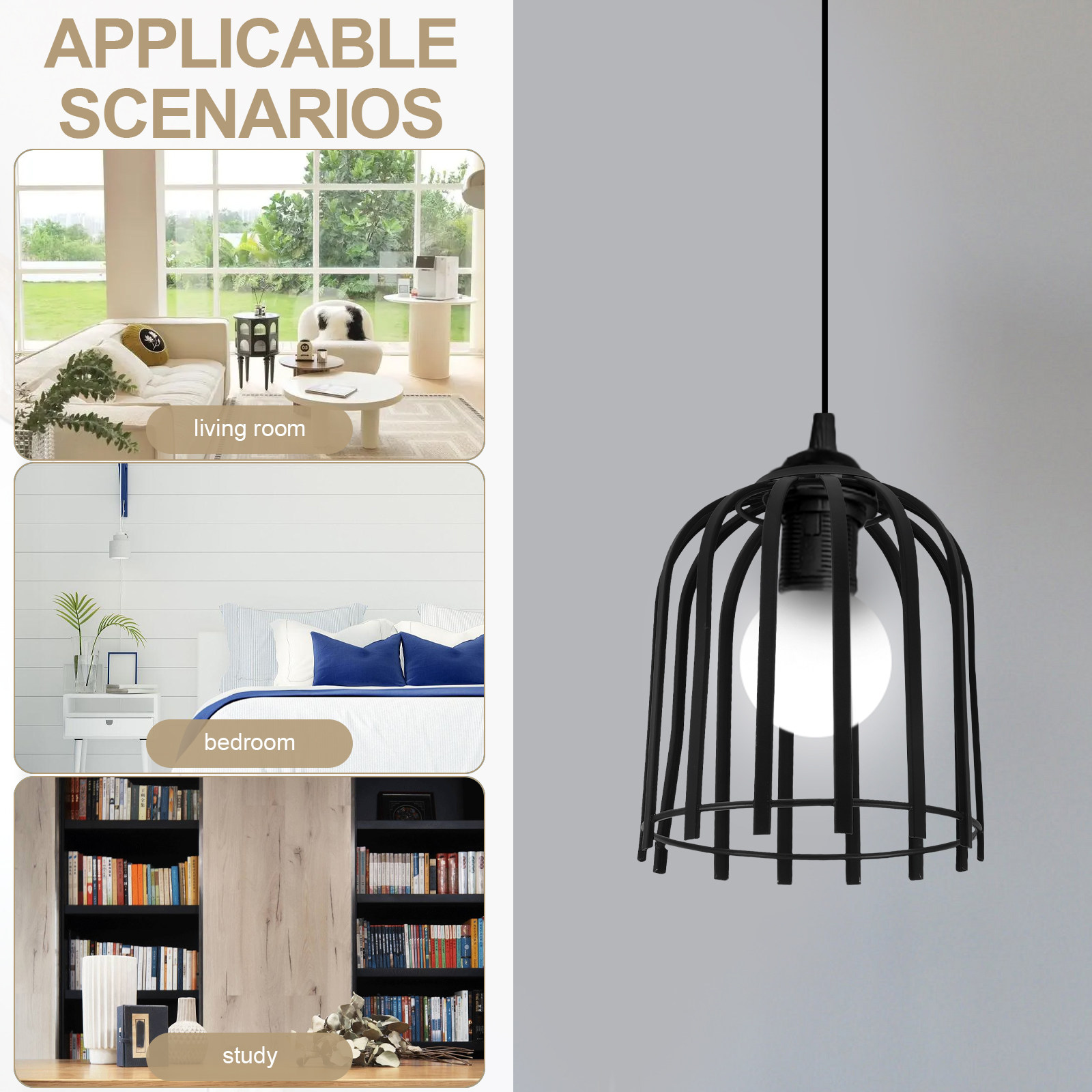 1Pcs Iron Wire Pendant Light S - Geometric Lamp Shade 评论和价格