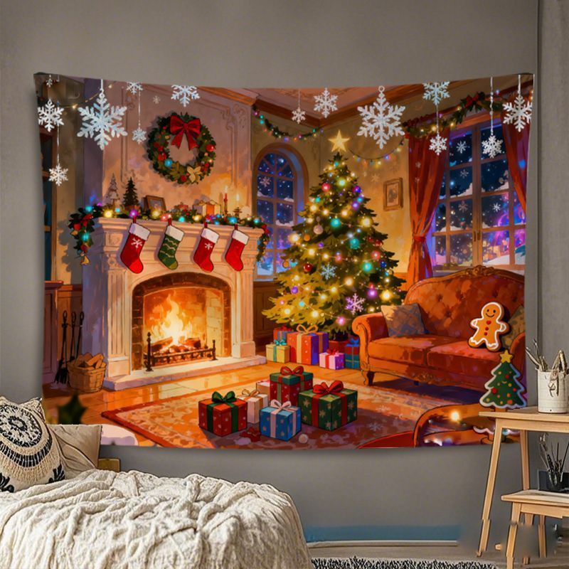 VIKAMA Wall Tapestry Christmas - Wall Decor Lighting Tree 评论和价格
